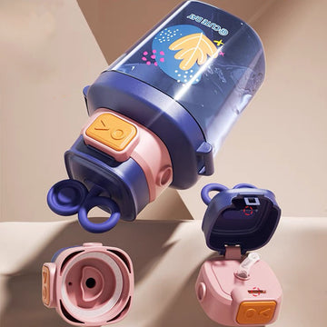 Robot Water Bottle with Straw and Strap 27oz-Travel Water Cup