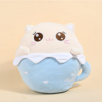 Winter Cup Cat Hand Warmer Hug Pillow 11 Inches-Cat Plush Toys