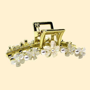 Glass Flower Hair Claw Clip