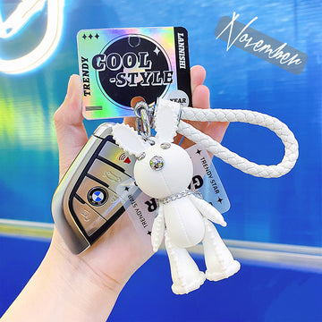 Leather Punk Bunny Keychain