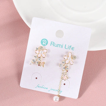 Zircon Flower Drop Earring
