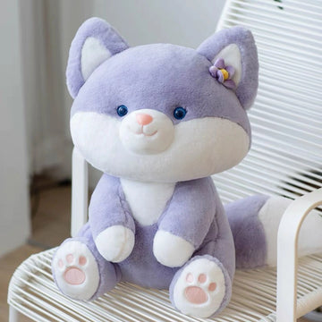 Sitting Plush Fox 13.8 inches - Purple