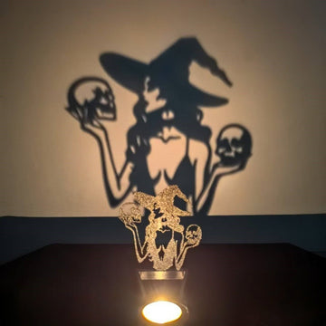 Halloween Witch Moon Tealight Shadow Caster