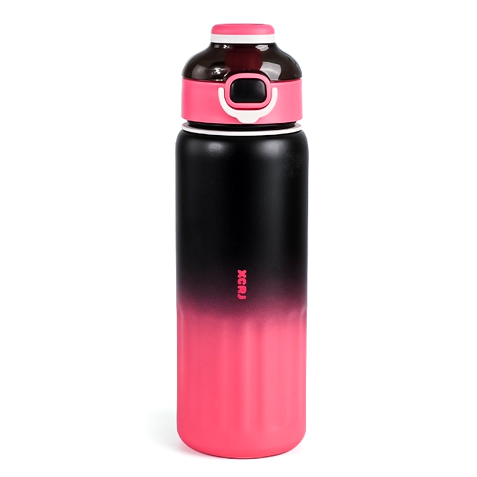 Insulated Stainless Steel Water Bottle with Pop-Up Lid | Black Pink Gradient Vacuum Flask