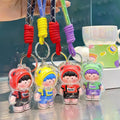 Cute Genki Boy Keychain with Wrist Lanyard & Bell | Clear Acrylic Cover Yami Figure Bag Charm, image 11