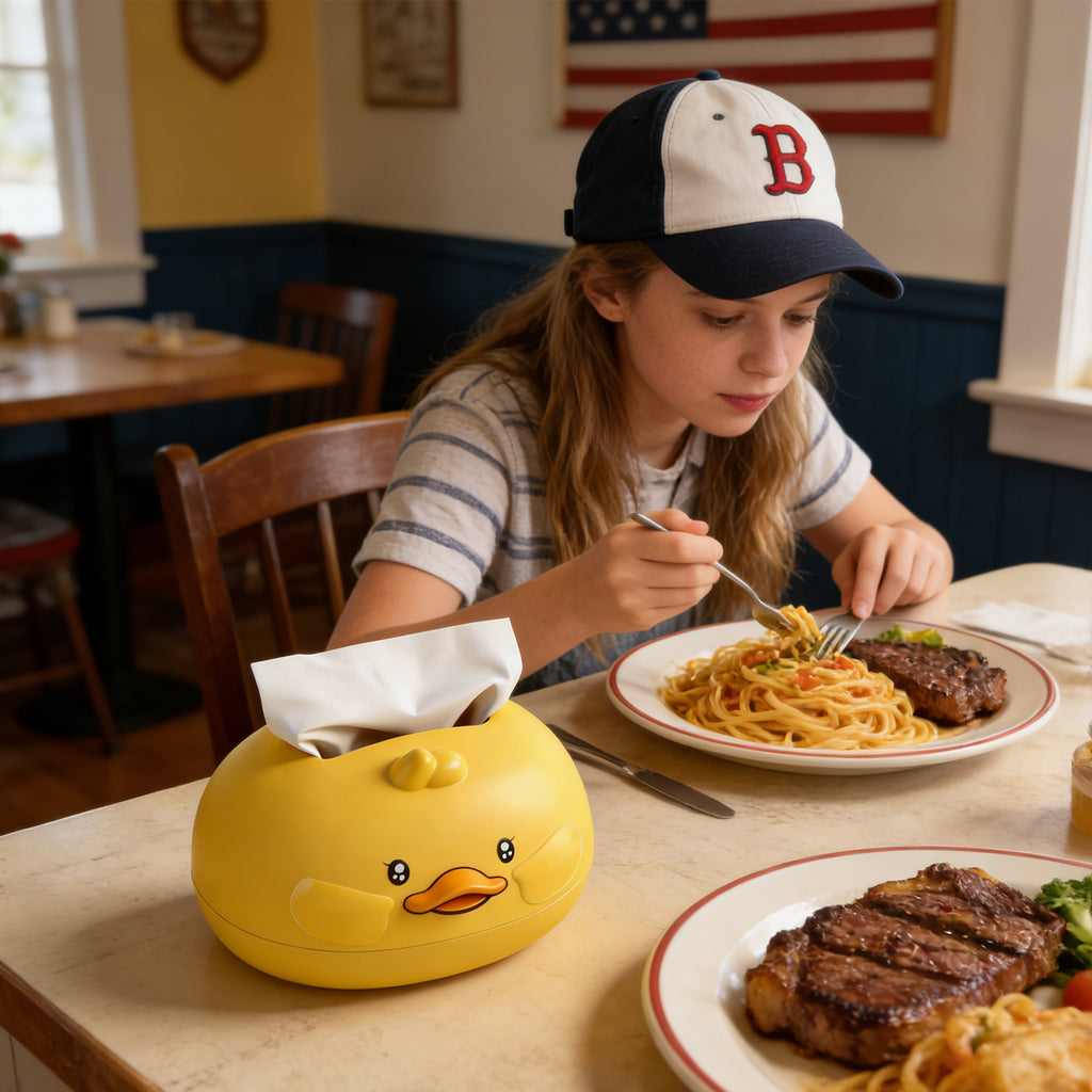 Adorable Duckling Tissue Box – Cute Desktop Paper Holder for Living Room, Bedroom & Office Decor
