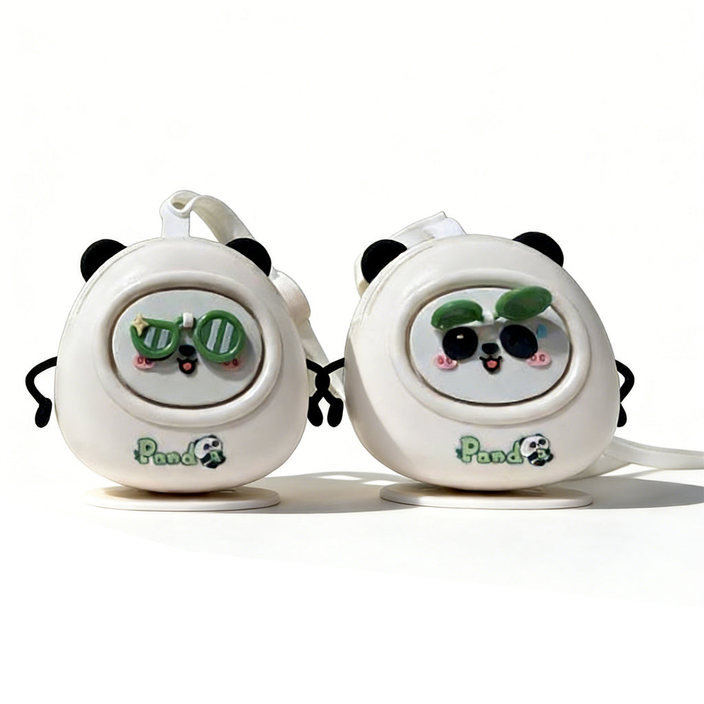 Cute Panda Neck Fan – Leafless, USB Rechargeable, Portable & Quiet Personal Cooling Fan for Kids, Students & Office Use