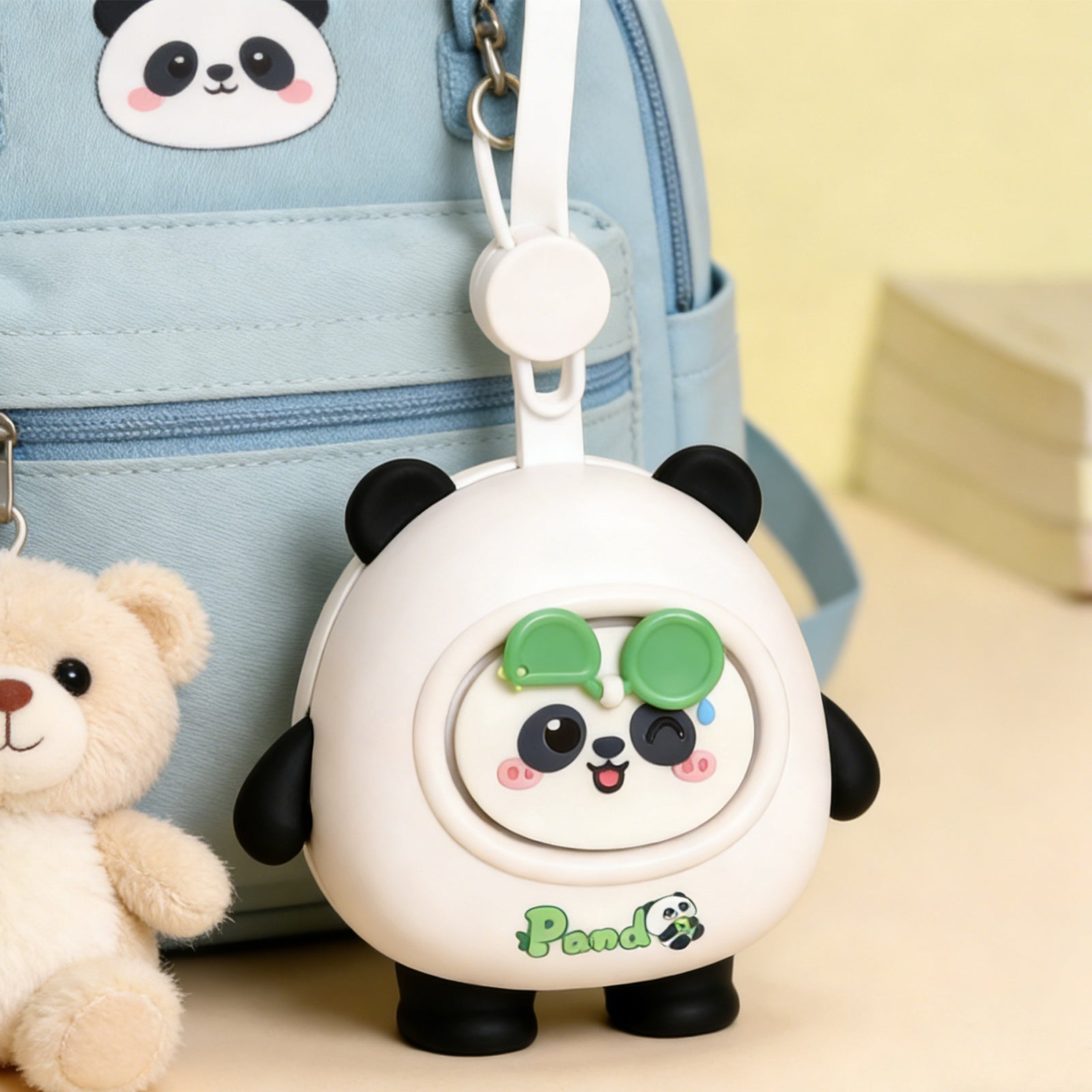Cute Panda Neck Fan – Leafless, USB Rechargeable, Portable & Quiet Personal Cooling Fan for Kids, Students & Office Use, image 4