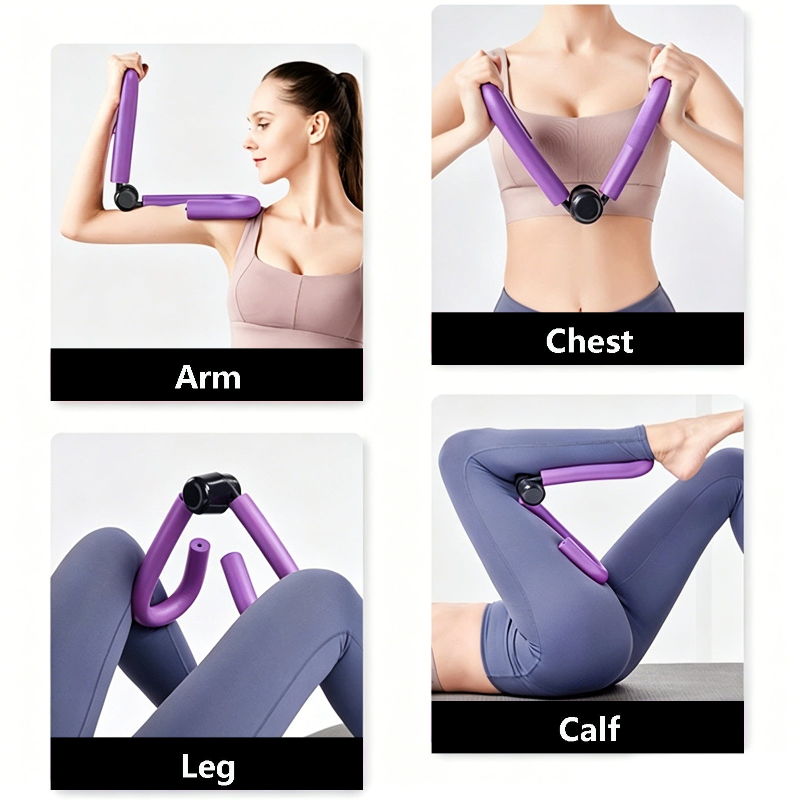 Purple Multi-Function Leg Trainer – Inner Thigh & Pelvic Floor Exerciser for Toning, Lifting & Postpartum Recovery | Compact Home Fitness Tool