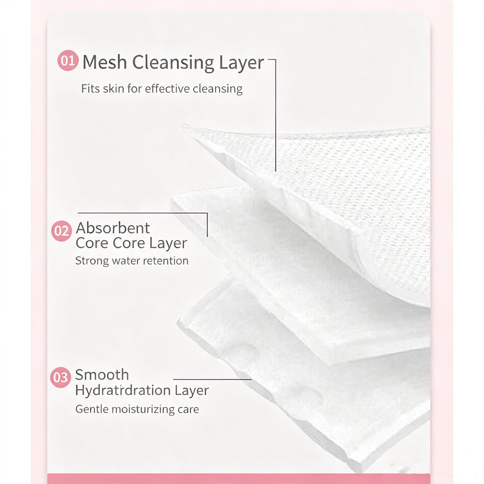 222 Pcs 3-Ply Lint-Free Cotton Pads for Skincare – Ultra-Soft Makeup Remover & Toner Pads in Reusable Zipper Pouch