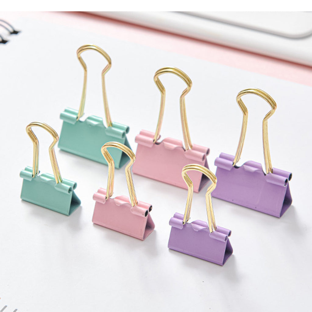 Pastel Pink & Gold Office Supply Set – 4-in-1 Desktop Organizer with Binder Clips, Paper Clips, Push Pins & Storage Box, Aesthetic Stationery for School & Home Office