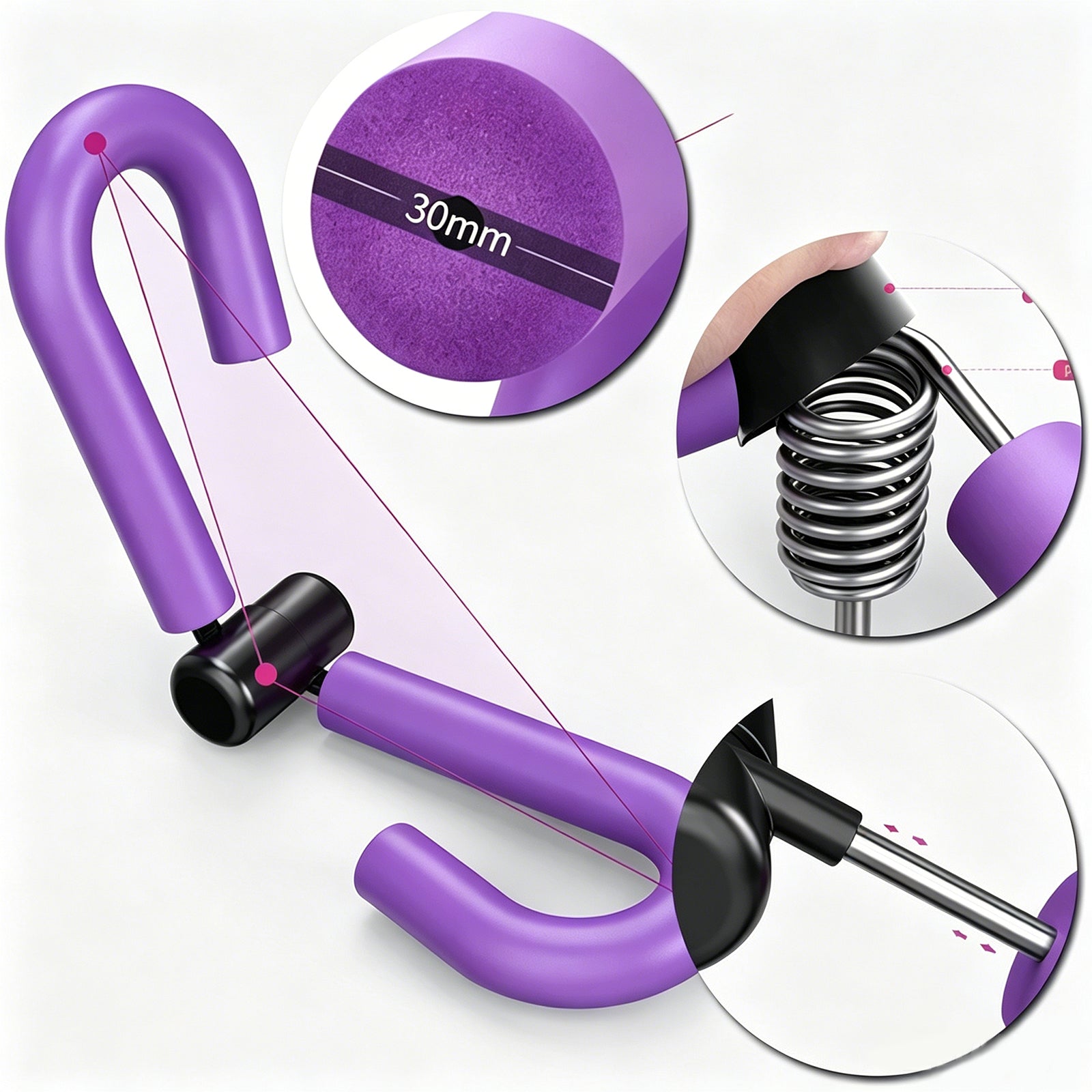 Purple Multi-Function Leg Trainer – Inner Thigh & Pelvic Floor Exerciser for Toning, Lifting & Postpartum Recovery | Compact Home Fitness Tool