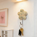 Sparkling Flower Wall Hook – Glittery 5-Petal Design with Metal Hook | Adhesive & Damage-Free for Keys, Bags & Towels, image 1