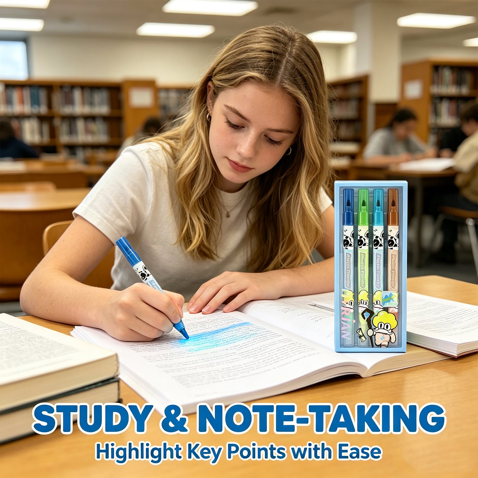 Magic Family Dual-Tip Glitter Highlighter Set – 4 Vibrant Colors, Color-Changing & Sparkle Effect, Perfect for Students, Journaling & Creative Marking
