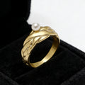 Vintage Leaf-Embrace Pearl Ring – Gold-Tone Sculptural Band with Lustrous Center Pearl for Timeless Elegance, image 5