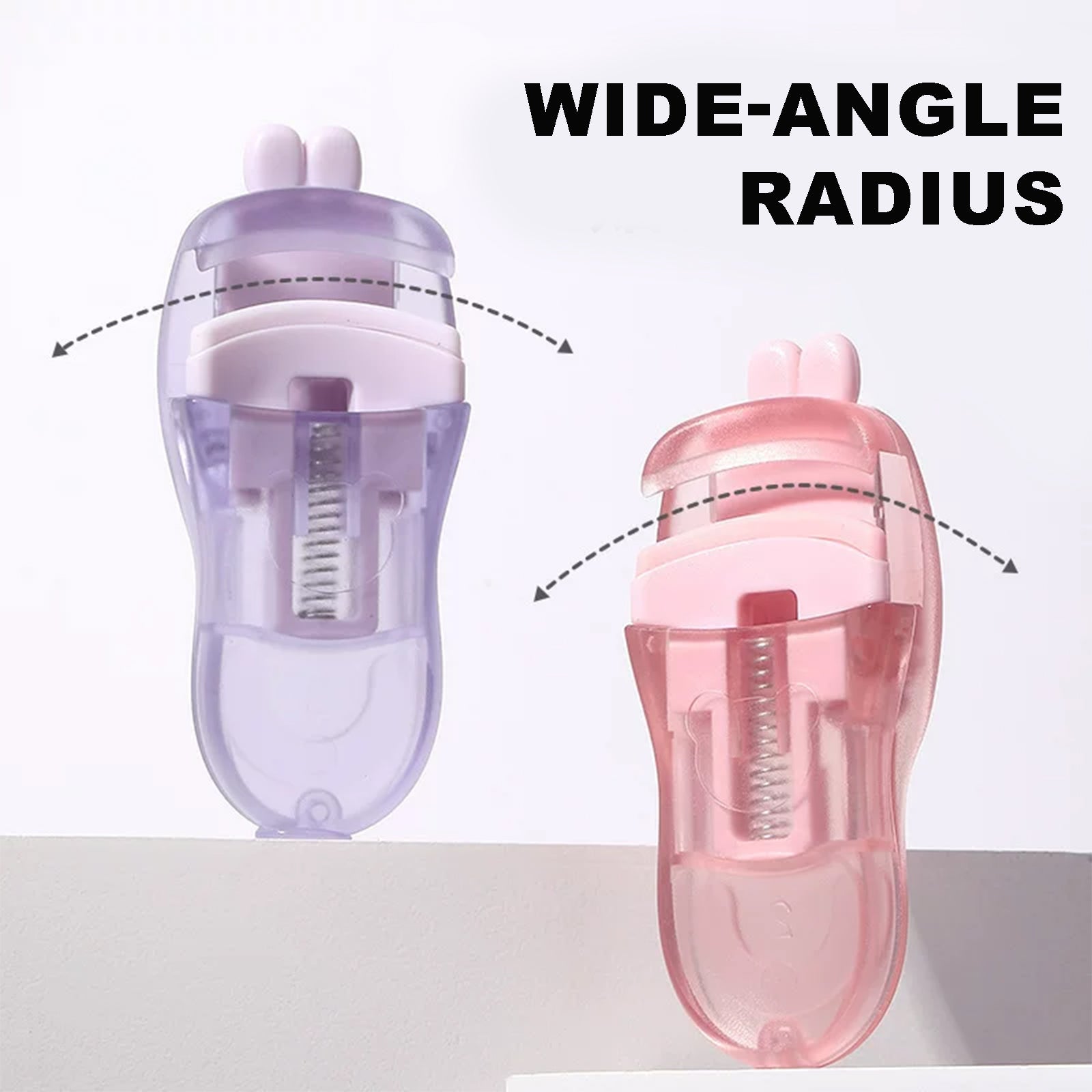 Wide-Angle Eyelash Curler – Non-Slip Grip with Soft Silicone Pad, Gentle Lifting Curler for All Eye Shapes, Pink / Purple Makeup Tool for Natural & Dramatic Lashes