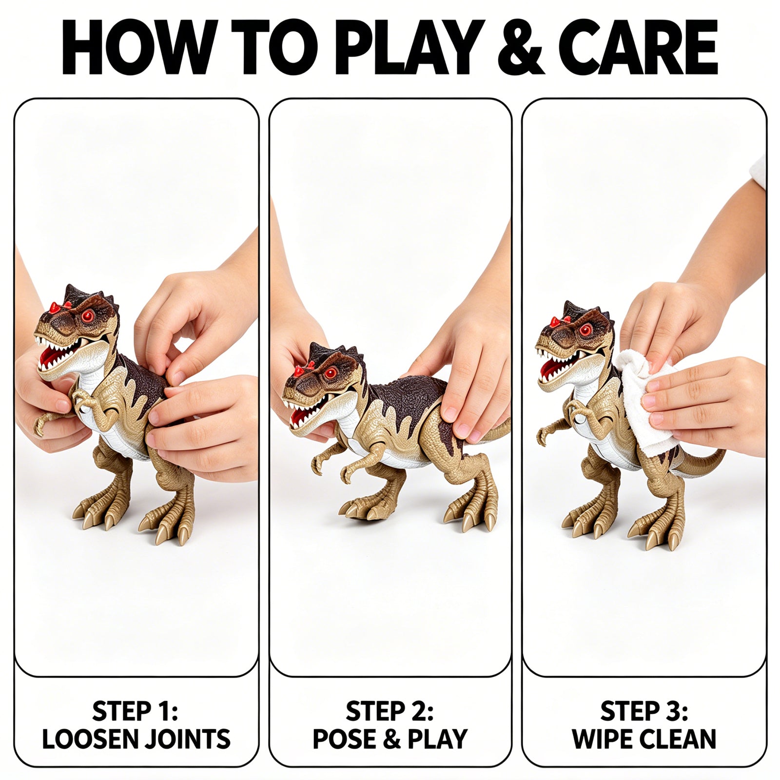 Dino Walkers Light & Sound Dinosaur Toy Set – Movable Joints, Realistic Roar & Glow for Kids 8+, image 5