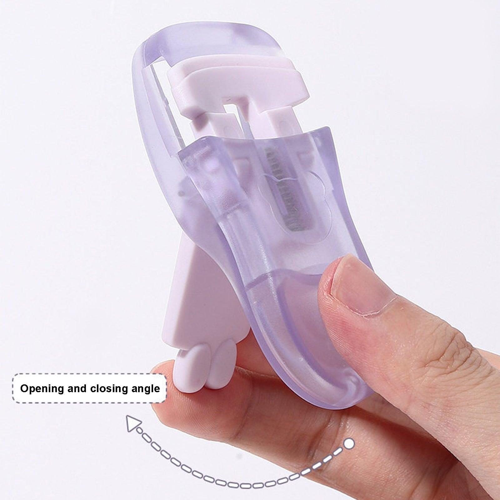 Wide-Angle Eyelash Curler – Non-Slip Grip with Soft Silicone Pad, Gentle Lifting Curler for All Eye Shapes, Pink / Purple Makeup Tool for Natural & Dramatic Lashes