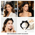Elegant Black Fabric Bow Headband with Pearls & Rhinestones – Soft Pleated Hair Accessory for Women, Perfect for Daily Wear & Special Occasions, image 4