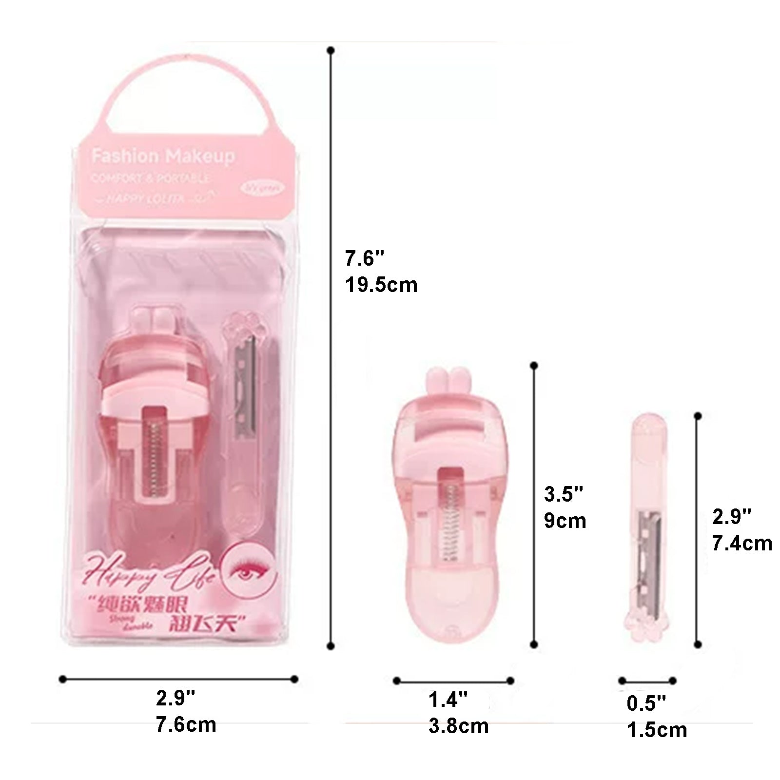Wide-Angle Eyelash Curler – Non-Slip Grip with Soft Silicone Pad, Gentle Lifting Curler for All Eye Shapes, Pink / Purple Makeup Tool for Natural & Dramatic Lashes