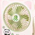 Cute Panda Desktop Fan – USB Rechargeable, Quiet & Portable Mini Fan with Cat-Ear Handle for Office, Dorm & Home Use, image 2