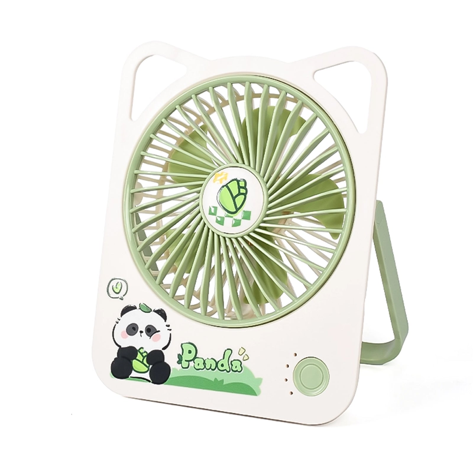 Cute Panda Desktop Fan – USB Rechargeable, Quiet & Portable Mini Fan with Cat-Ear Handle for Office, Dorm & Home Use, image 3