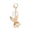 Rhinestone Enamel Hummingbird Keychain | Gold Tone Double-Sided Bag Charm, image 7