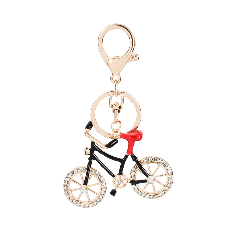 Cute Bicycle Keychain with Rhinestone Wheels – Retro Bike Charm for Car Keys, Bag & Backpack | Unique Gift for Cycling Lovers & Women