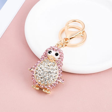Cute Rhinestone Penguin Keychain – Sparkling Animal Charm for Car Keys, Handbag & Backpack | Adorable Gift for Women, Girls & Kids