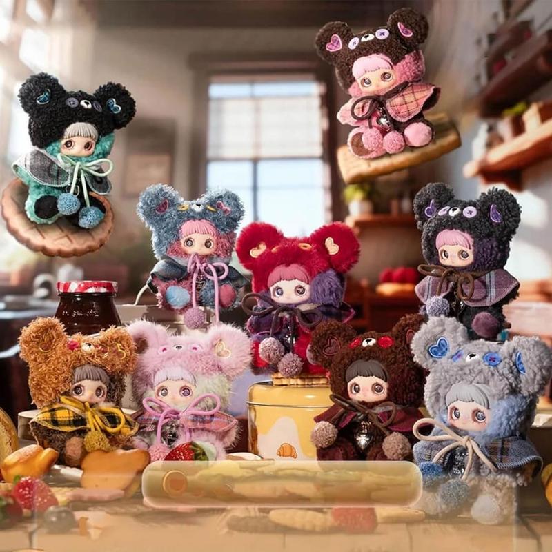 Maymei New Tiny Bear Cookie Series Plush Blind Box Keychain and Pendant, Cute Soft Collectible Hanging Decor,