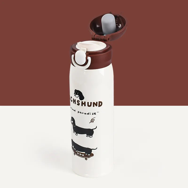 Cute Dachshund Insulated Tumbler – 316 Stainless Steel, Double-Wall Vacuum, Pop-Up Lid with Straw | Perfect for Coffee, Tea & On-the-Go Hydration