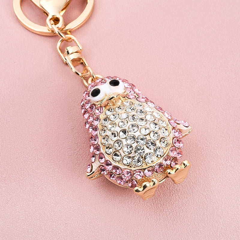Cute Rhinestone Penguin Keychain – Sparkling Animal Charm for Car Keys, Handbag & Backpack | Adorable Gift for Women, Girls & Kids
