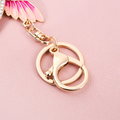 Rhinestone Enamel Hummingbird Keychain | Gold Tone Double-Sided Bag Charm, image 4