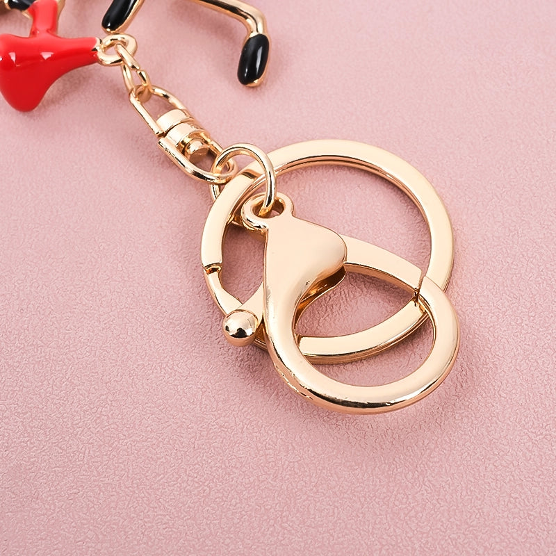 Cute Bicycle Keychain with Rhinestone Wheels – Retro Bike Charm for Car Keys, Bag & Backpack | Unique Gift for Cycling Lovers & Women