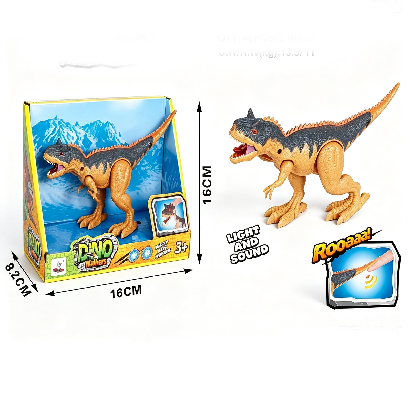 Dino Walkers Light & Sound Dinosaur Toy Set – Movable Joints, Realistic Roar & Glow for Kids 8+, image 2
