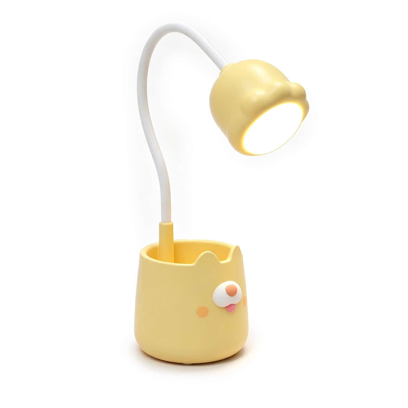 Cute Cat-Shaped Desk Lamp with Pen Holder – Adjustable LED Study Light for Kids & Students, Yellow & Green Options, image 1