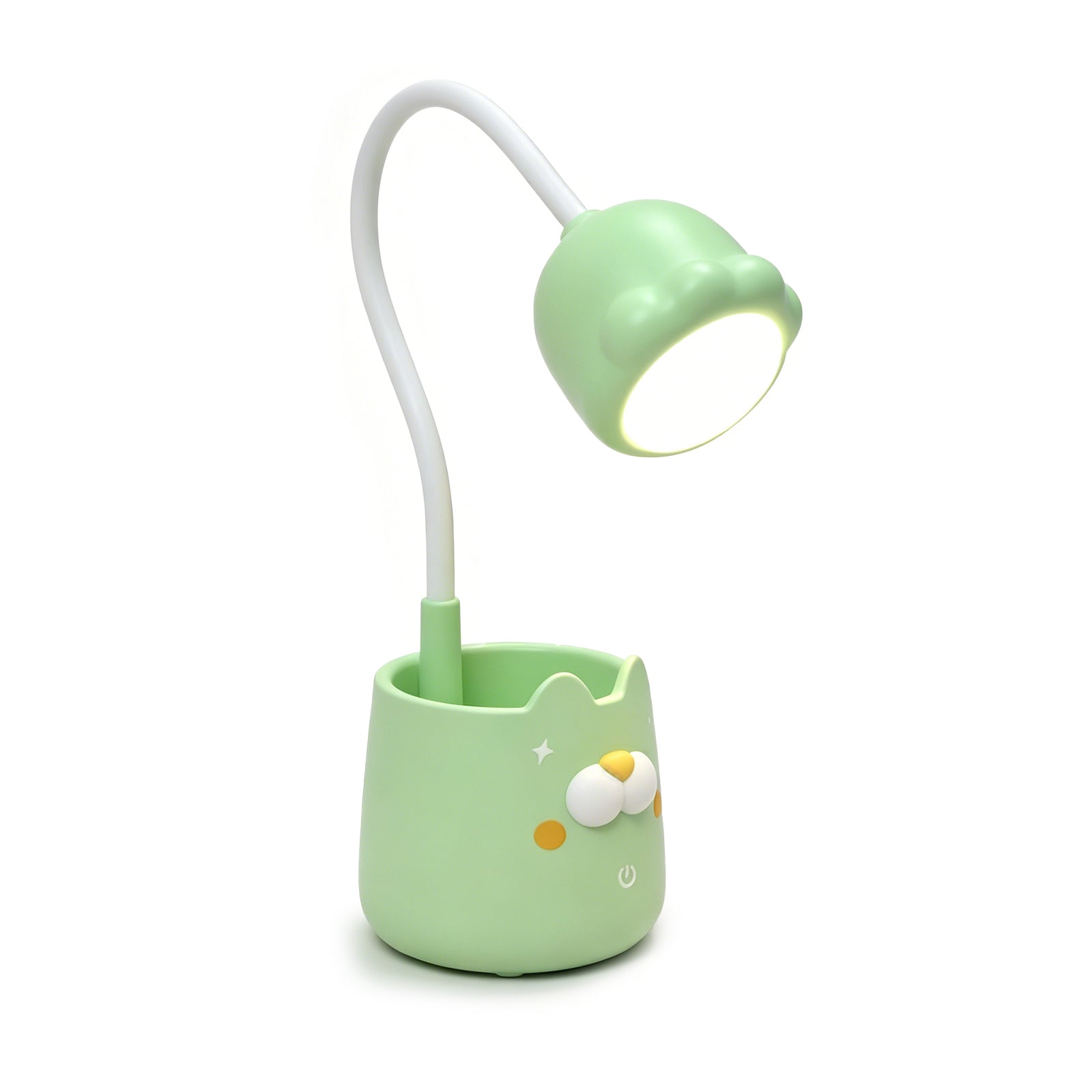 Cute Cat-Shaped Desk Lamp with Pen Holder – Adjustable LED Study Light for Kids & Students, Yellow & Green Options, image 2
