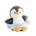 Adorable Penguin Plush with Smiling Swim Ring – Soft Gray & White Stuffed Animal with Yellow Beak & Feet, Perfect Bedtime Companion & Nursery Decor for Kids and Collectors (25cm)