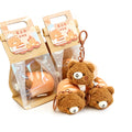Cute Brown Bear Plush Keychain with Bread Base – Soft & Adorable Bag Charm for Backpacks, Keys & Gifts