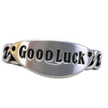 Good Luck Adjustable Cuff Ring – Two-Tone Silver & Gold Message Jewelry for Men & Women