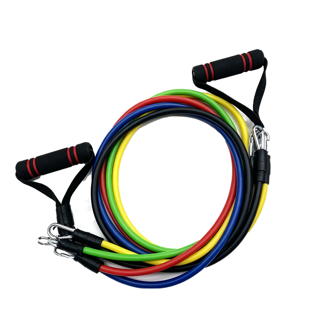 11-Piece Resistance Band Set with Carabiner Hooks – Full-Body Strength Training Kit for Home Gym, Yoga & Muscle Toning