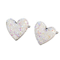 Iridescent Crystal Heart Stud Earrings – Sparkling Geometric Love Earrings for Women