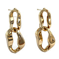 Liquid Gold Sculptural Link Earrings – Modern Organic Metal Drop Earrings for Women