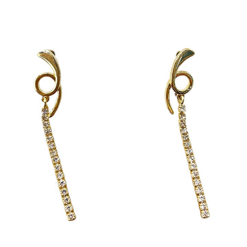 Elegant Gold-Tone Crystal Drop Earrings – Asymmetrical Swirl & Pave Bar Dangle Earrings for Women