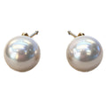 Classic Luminous Pearl Stud Earrings – Timeless Gold-Tone Post Earrings for Women