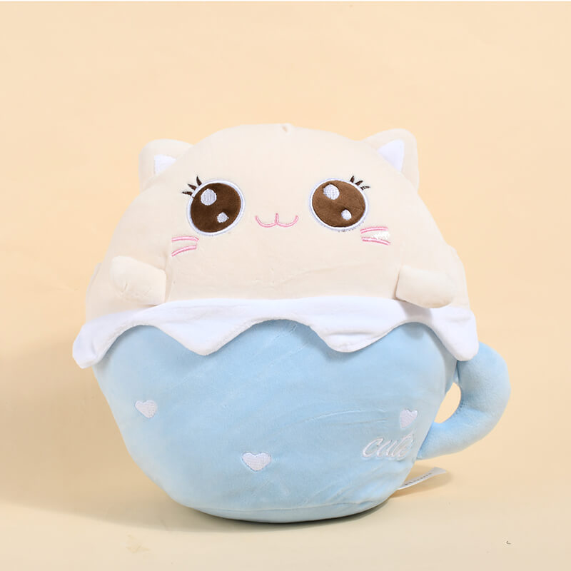 Winter Cup Cat Hand Warmer Hug Pillow 11 Inches-Cat Plush Toys