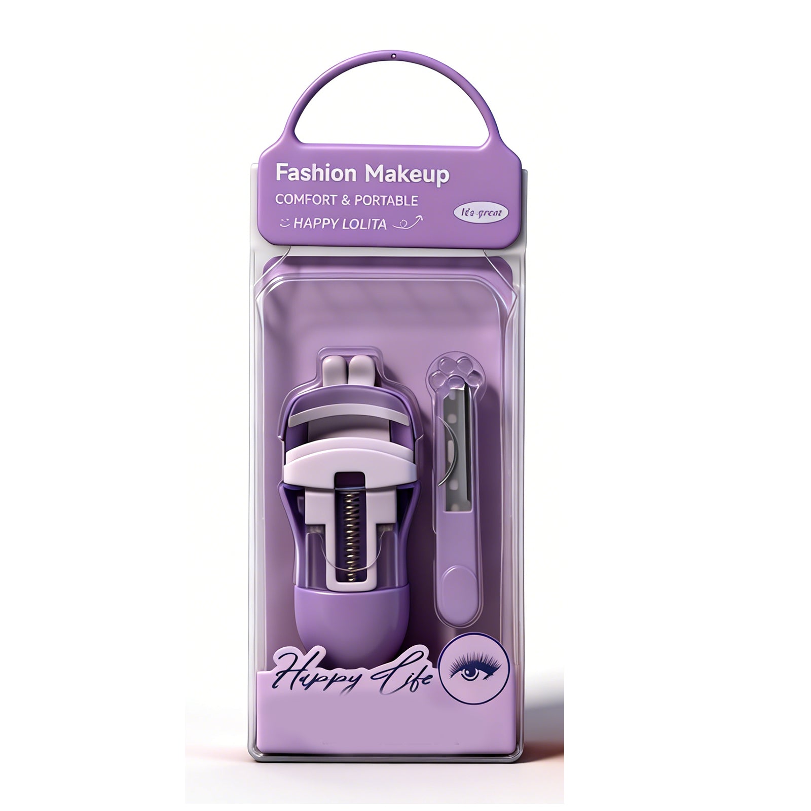 Wide-Angle Eyelash Curler – Non-Slip Grip with Soft Silicone Pad, Gentle Lifting Curler for All Eye Shapes, Pink / Purple Makeup Tool for Natural & Dramatic Lashes