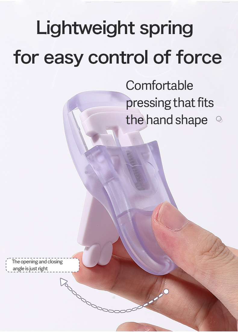 Wide-Angle Eyelash Curler – Gentle Fit for Female Eye Shape, No Pinching, Portable & Cute Design for Daily Makeup & Travel