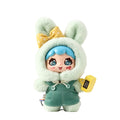 Green Hooded Girl Plush Keychain with Bunny Ears & Bow – Soft & Adorable Bag Charm for Backpacks, Keys & Gifts