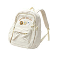 Cream White Kawaii Backpack with 3D Plush Cookie Patches – Cute Aesthetic School Bag for Girls & Teens